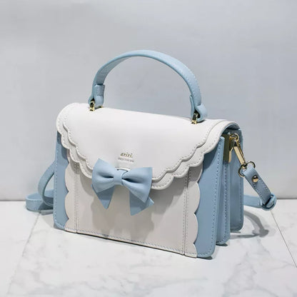 Lkblock Japan Fashion Cute Bow Shoulder Bags Women Sweet Handbag Famous Brand Designer Girl Leather Shoulder Bag Lolita Kawaii Clutch