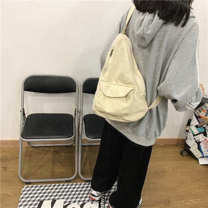 eybag Women Shoulder Messenger Bag Canvas Crossbody New Trend Fashion Female Bag Solid Color High Quality Ladies Chest Bag