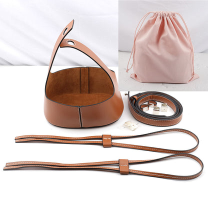 eybag Handmade Handbag Shoulder Strap Hollow Drawstring Woven Bag Set Bucket Bag Leather With Bag Bottom Belt Bag For DIY Backpack