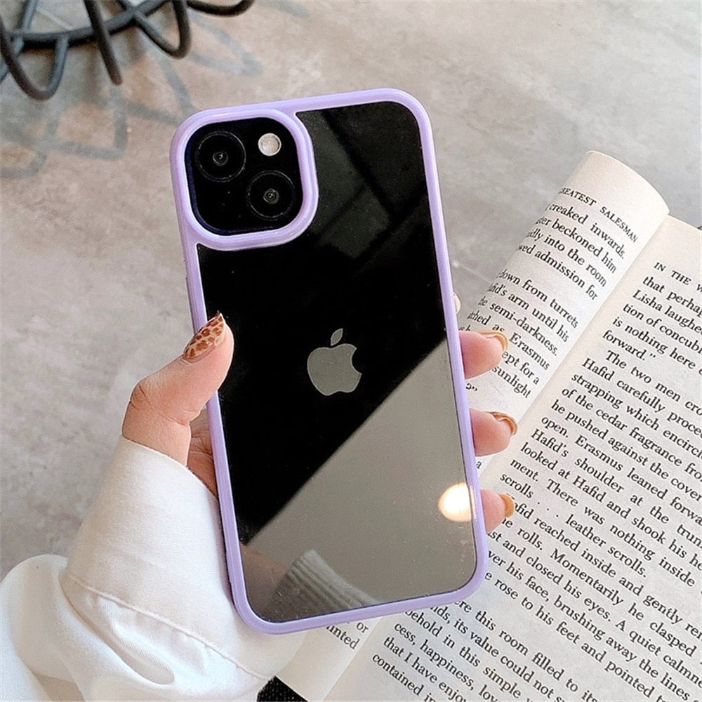 eybag Candy Shockproof Silicone Bumper Phone Case For iPhone 11 12 13 Pro Max X XS XR Max 8 7 Plus Transparent Protection Back Cover