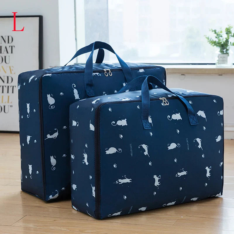 eybag Foldable Waterproof Luggage Bag Travel Clothes Storage Bags Zipper Handbag Printing Image Oxford Duffle bag Dustproof Moving Bag