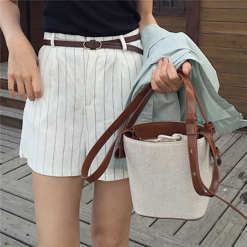 eybag Canvas Bucket Bag for Women's Crossbody Bags Beach Handbag small Korean style female Shoulder Messenger Bag 2024 new Totes