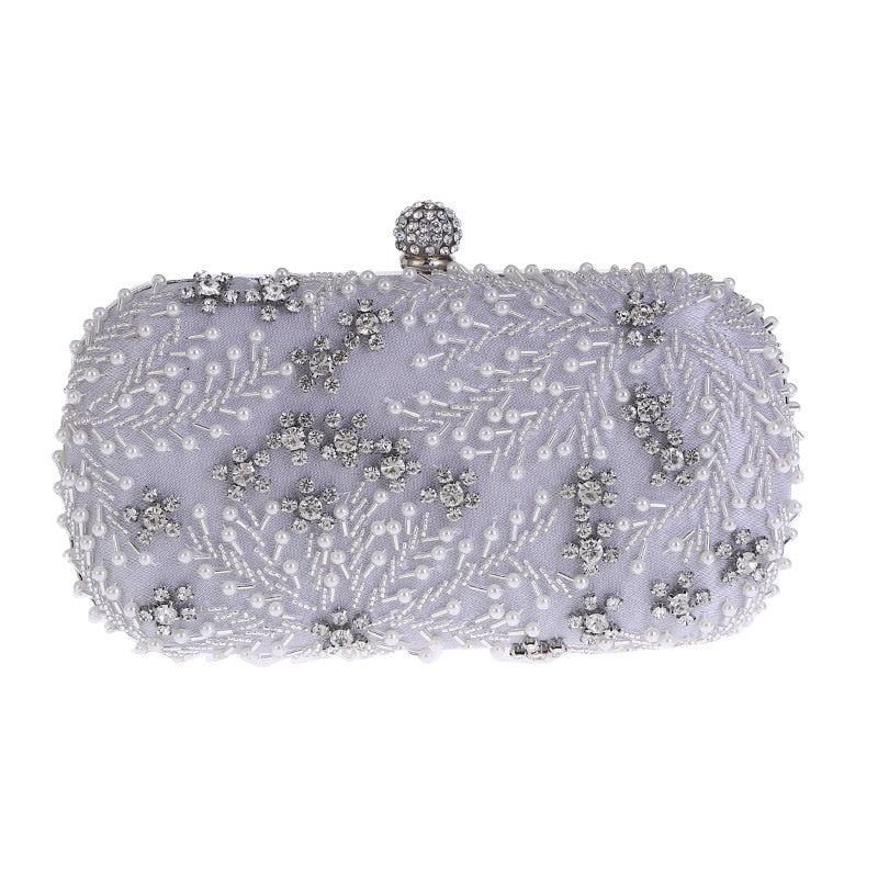 eybag Women's Clutch Bag Crystal Pearl Clutch Purse Luxury Handbag Embroidery Evening Bag Wedding Bag for Bridal Shoulder Bag