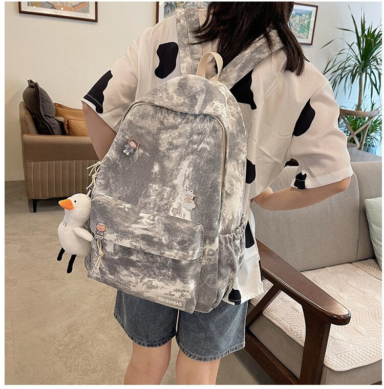 eybag School Backpacks Retro Gradient Women's Backpack Korean Style College Students School Bags for Girls Teenager Female Schoolbag