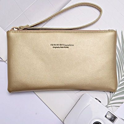 Lkblock Fashion Women Leather Purse Wristband Long Zipper Wallet Coin Purses Clutch Wallet Female Money Card Holder Ladies Handbag