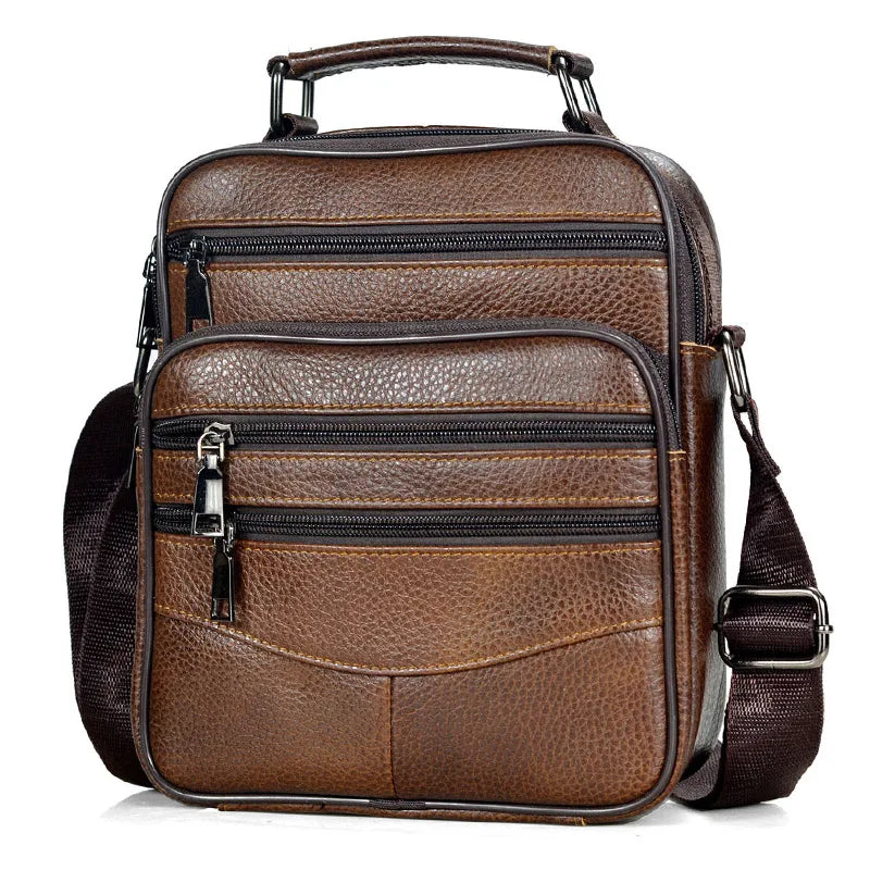 eybag Brown Fashion Men Messenger Bags Genuine Leather Handbags for Man Luxury Brand Male Crossbody Bag for Mini Pad Boy Shoulder Bag