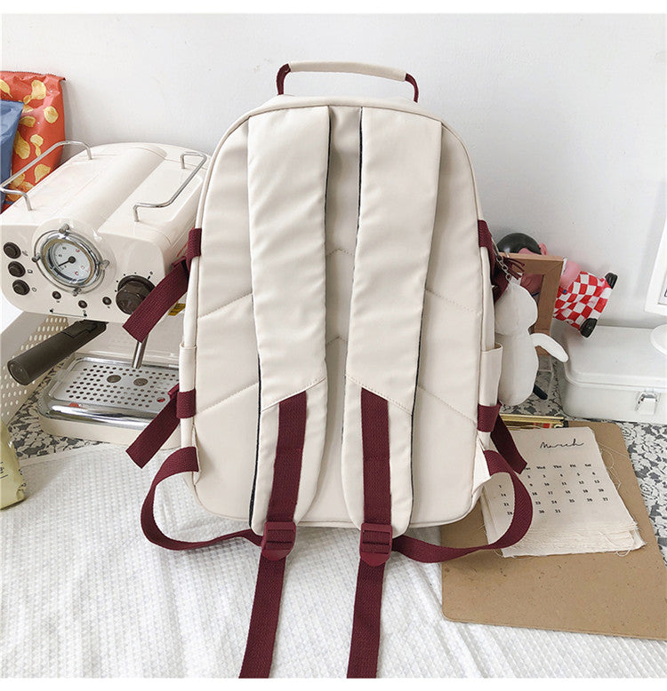 eybag New Multi-pocket Waterproof Nylon Women Backpack Female Cute Book Bag College Teenage Girls Buckle Schoolbag Kawaii Backpacks