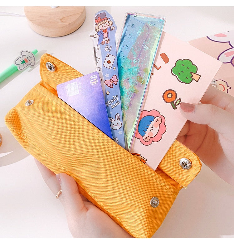 eybag Pencil Case Korean School Supplies Kawaii Pencil Bags Random Broochs Pen Case Trousse Scolaire For Girls School Pencil Cases