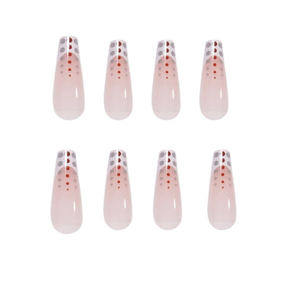 fall gel nails brown chrome nails dope nail designs trendy nails Pink Cow Design False Nail French Full Cover Long Coffin Fake Nails Glue DIY Manicure Nail Art Tools press on nails nail tips