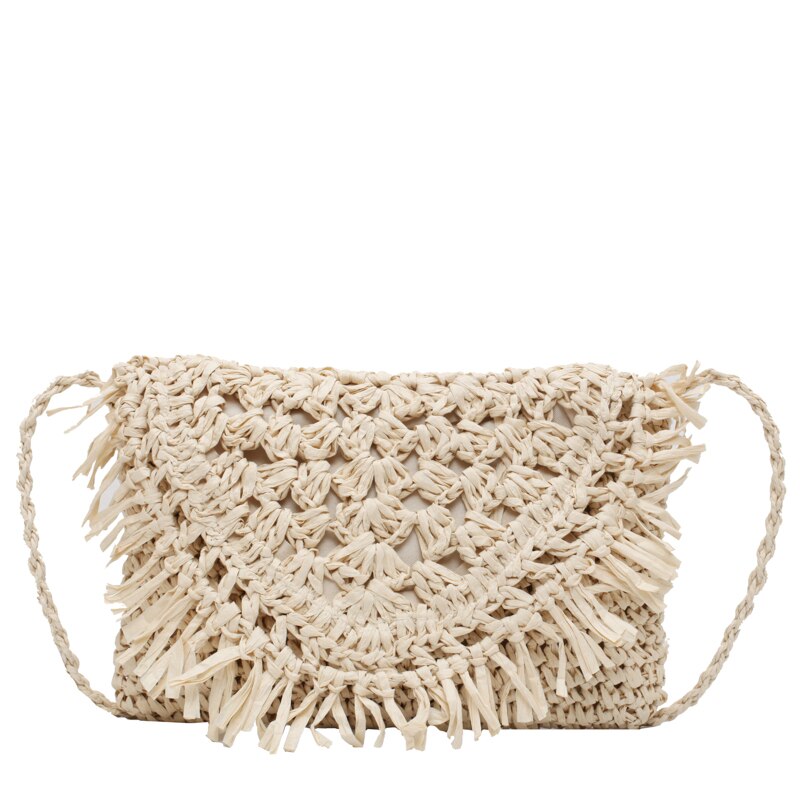 eybag Bohemian Hollow Tassel Rattan Women Shoulder Bags Wicker Woven Crossbody Bags Summer Beach Straw Bag Lady Clutches Female Purses