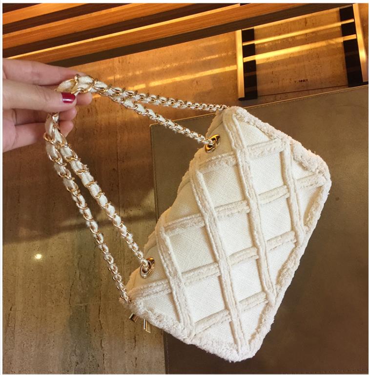 eybag Women Canvas Shoulder Messenger Crossbody Bag Ladies Vintage Handbag Totes Female Cotton Wool Cloth Shopping Bags pearl