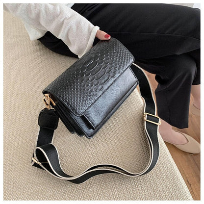 eybag Vintage Alligator lady Sling bag PU Leather Crossbody Bag For Women 2022 new Wide strap Shoulder Messenger Bag Ladies handbag