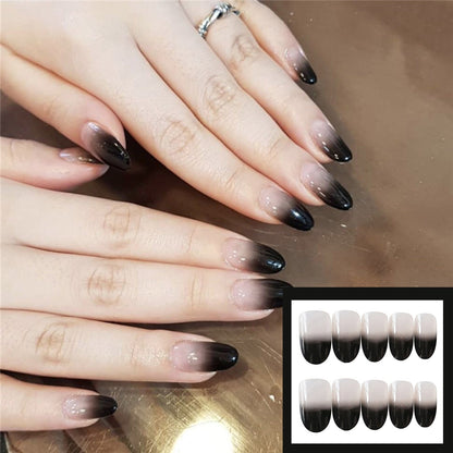 gifts for women hot sale new 24PCS Fake Nails With Glue Rhinestones Long Coffin Flame Press on Nails Detachable French Stick on Nails Art DIY faux ongles