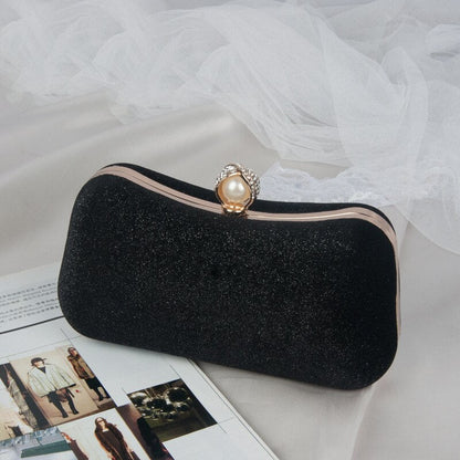 eybag Women's Evening Clutch Bag Retro Velvet Apricot Party Purse and Handbag Elegant Banquet Wallet Wedding Chain Shoulder Bag