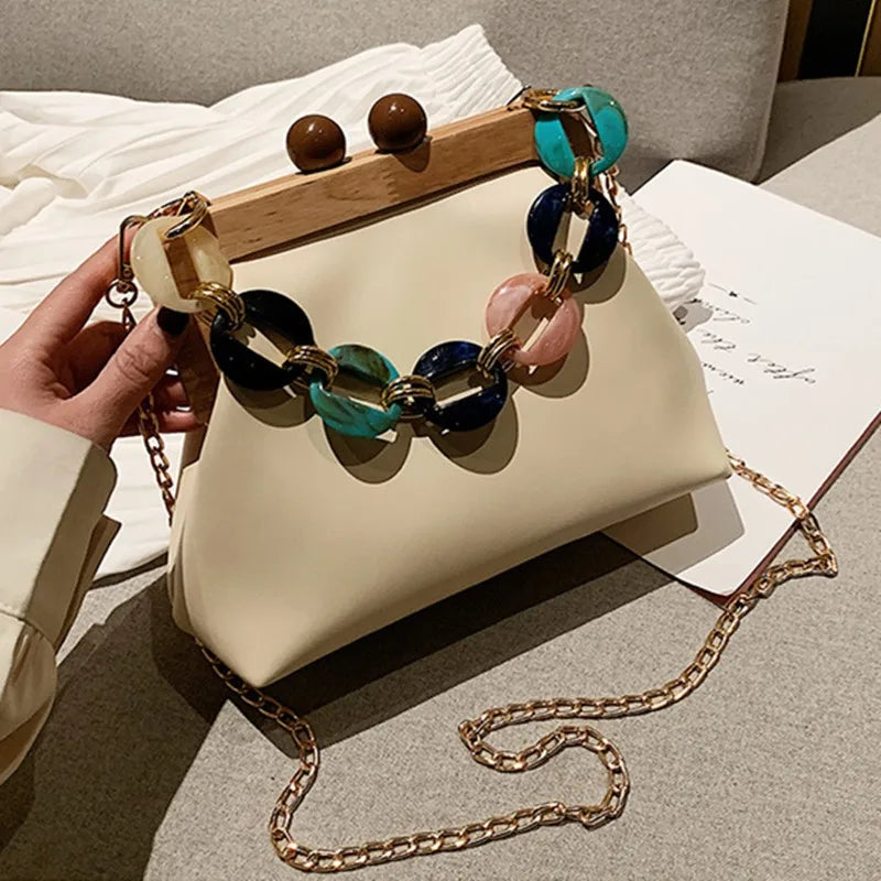 eybag Luxury Designer Acrylic Chain Women Shoulder Crossbody Bags Fashion Handbag Evening Clutches Ladies Messenger Bag Female Purse