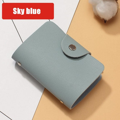 Lkblock Leather Function 24 Bits Card Case Business Card Holder Men Women Credit Passport Card Bag ID Passport Card Wallet