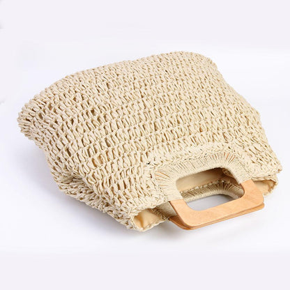 eybag Handbag Vintage Bohemian Straw Bag for Women Summer Large Capacity Storage Beach Handbag Rattan Handmade Kintted