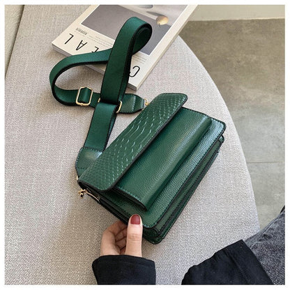 eybag Vintage Alligator lady Sling bag PU Leather Crossbody Bag For Women 2022 new Wide strap Shoulder Messenger Bag Ladies handbag