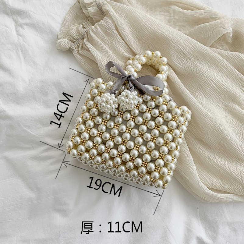 Lkblock Mini Pearl Bag Handmade Vintage EVA Beaded Fashion Banquet Party Shoulder Bag Female 2019 Wedding Bags Luxury Women's Coin Purse