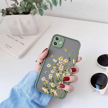 eybag Butterfly Lavender Higan Flower Phone Case For iphone 6s 7 8 plus SE 2 12 13 mini 11 pro max X XR XS Max Hard Shockproof Case