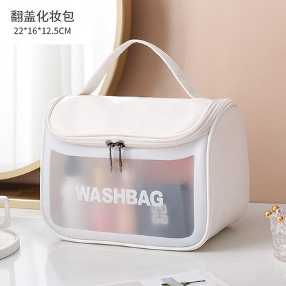 eybag Transparent PVC Women Cosmetic Bag Waterproof Travel Toiletries Storage Organize PU Make Up Bag Female Wash Bag Handbag