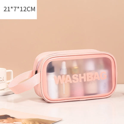 eybag Transparent PVC Women Cosmetic Bag Waterproof Travel Toiletries Storage Organize PU Make Up Bag Female Wash Bag Handbag