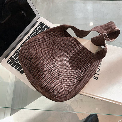 eybag Women's Tote Bag Female Shoulder Large Capacity Designer Handbags Autumn Winter New Knitting Shopping Handle Women Shopper Bags