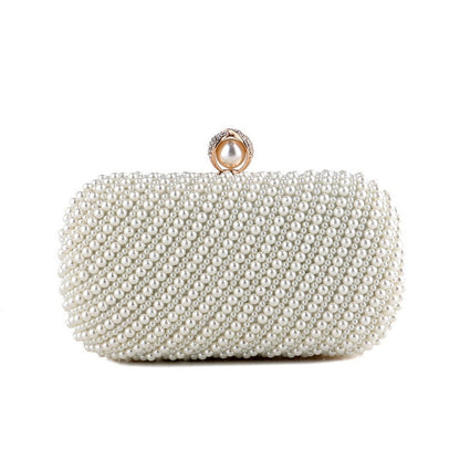 eybag  Beaded Wedding Bridal Evening Bags Hollow Fashion Women Clutch Pearl Diamonds Handbags Shell Design for Party Diner Purse