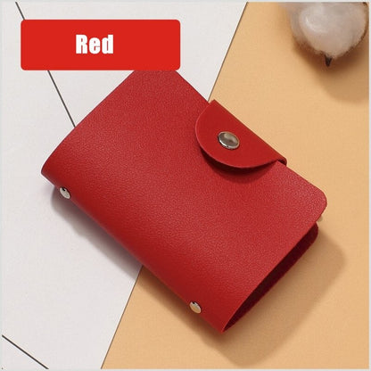 Lkblock Leather Function 24 Bits Card Case Business Card Holder Men Women Credit Passport Card Bag ID Passport Card Wallet