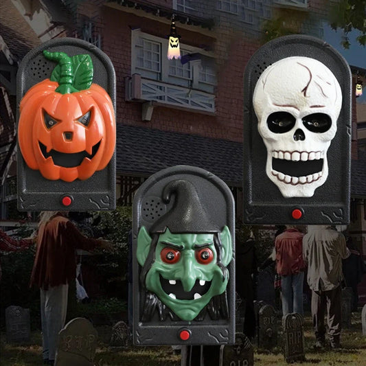 -Top Deals Funny Halloween Doorbell New Doorbell Contact Sounds LED Light Control Halloween Decorations