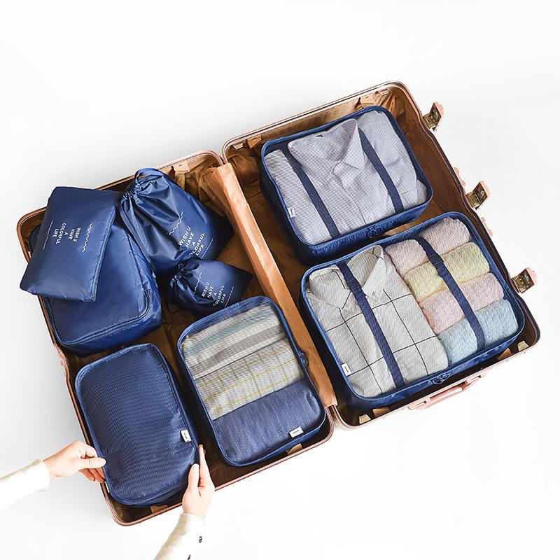 eybag 8/6/1 pieces Set Travel Organizer Storage Bags Suitcase Packing Set Storage Cases Portable Luggage Organizer Clothe Shoe Pouch