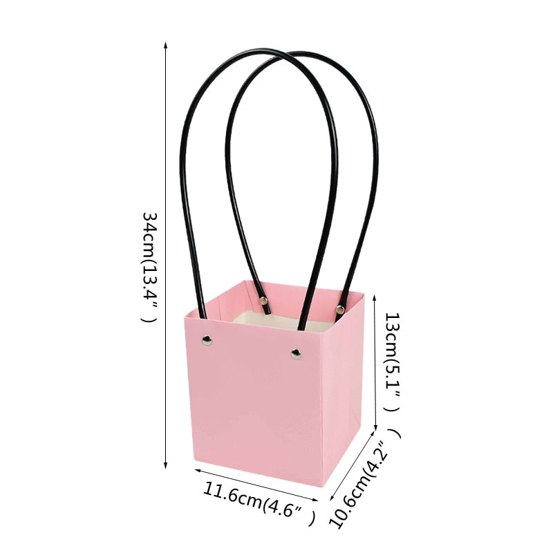 eybag Portable Flower Box Waterproof Paper Handy Gift Bag Kraft Handbag Wedding Rose Party Gift Box Packaging For Candy Cake Birthday