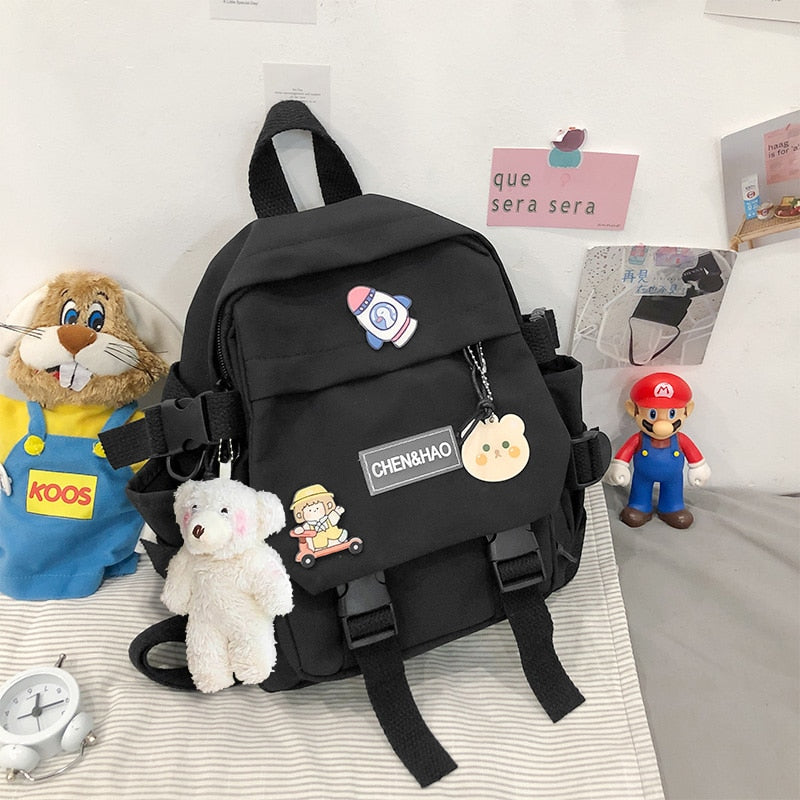 eybag Small Women's Backpack Girls School Bag Waterproof Nylon Fashion Japanese Casual Young Girl's Bag Female Mini