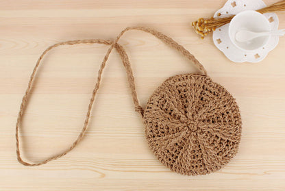 eybag Rattan Woven Round Women Straw Bag Handbag Knit Summer Beach Bag Woman Shoulder Messenger Bag Tassel Khaki Beige Crossbody Bags