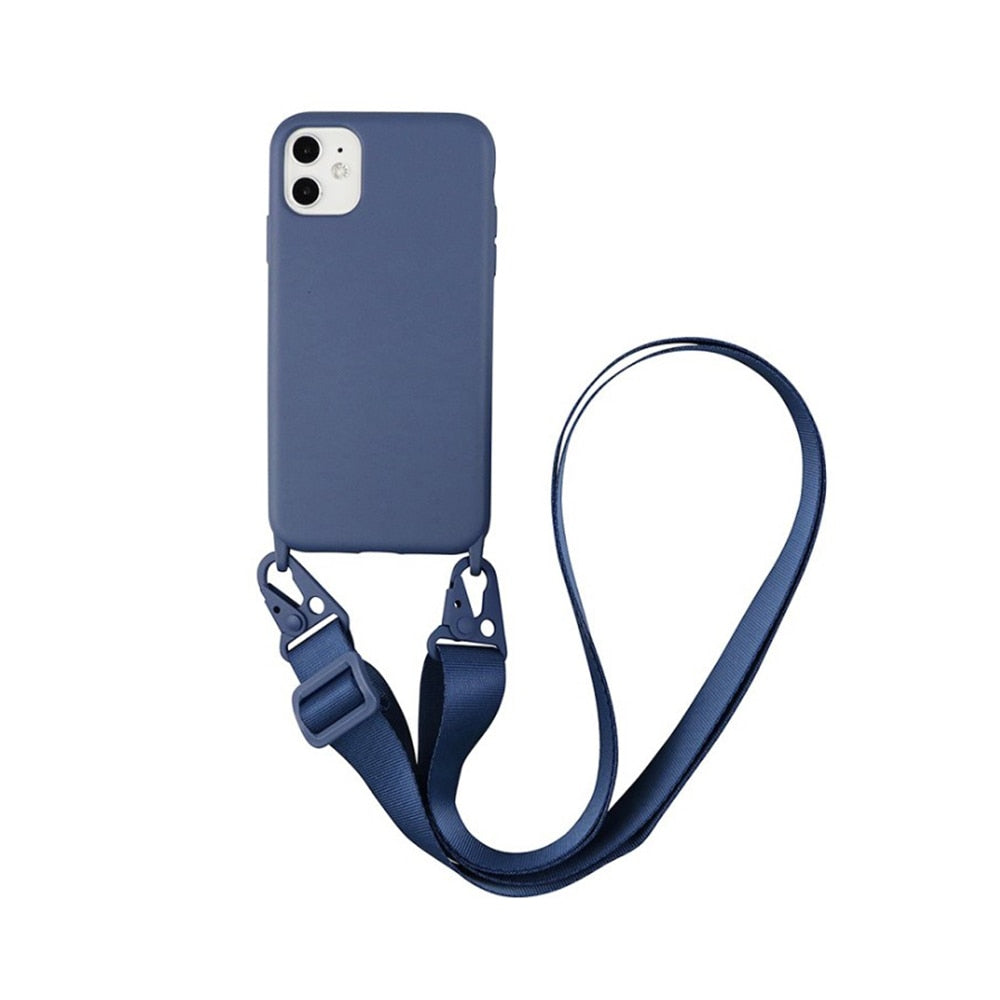 eybag Silicone Lanyard Phone Case For iPhone 12 13 11 Pro Max 7 8 Plus X XR XS Max Ultra Cover With Neck Strap Crossbody Necklace Cord