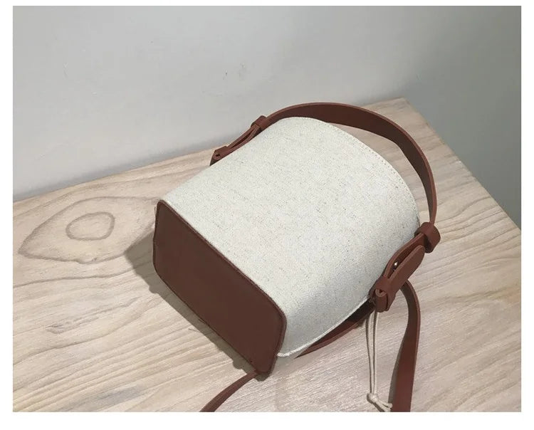 eybag Canvas Bucket Bag for Women's Crossbody Bags Beach Handbag small Korean style female Shoulder Messenger Bag 2024 new Totes