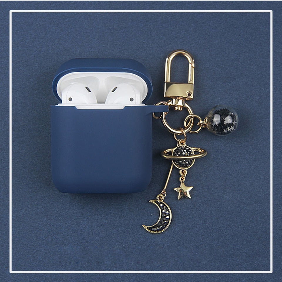 eybag Cosmic Astronaut Spaceman Silicone Case for Apple AirPods 1 2 Case with Keychain Wireless Earphone Case Accessories Cover Box