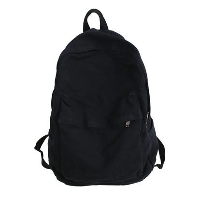 eybag Green 100% Cotton Backpacks Solid Black Shoulder Bag Soft Canves Lesure Or Travle Bag Minimalist style Unisex School Bag