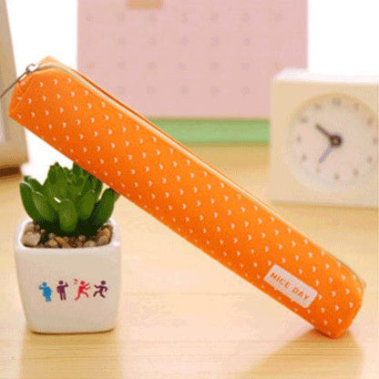 eybag Long canvas pen bag Cute School pencil case small pen case for student pencil bag kawaii School supplies Candy color storage bag