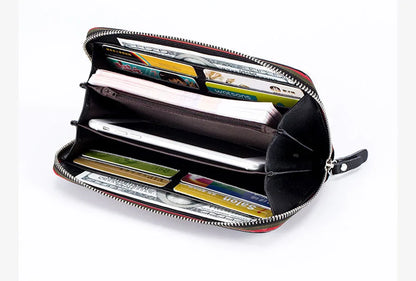 eybag 2024 New Fashion Ladies Long Wallet High-Quality Leather Casual Coin Purse Famous Brand Clutch All-match Big Fried Clip Wallet