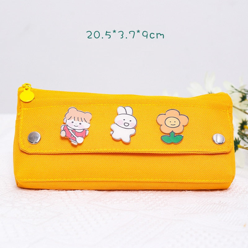 eybag Pencil Case Korean School Supplies Kawaii Pencil Bags Random Broochs Pen Case Trousse Scolaire For Girls School Pencil Cases