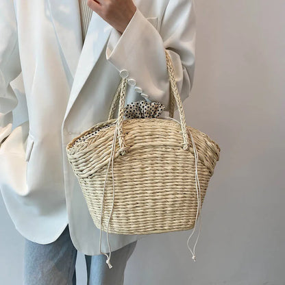 eybag Summer Straw Beach Bag Handmade Woven Women Shoulder Bags Rattan Bags Bohemian Casual Woven Shoulder Totes Handbag Big Capacity