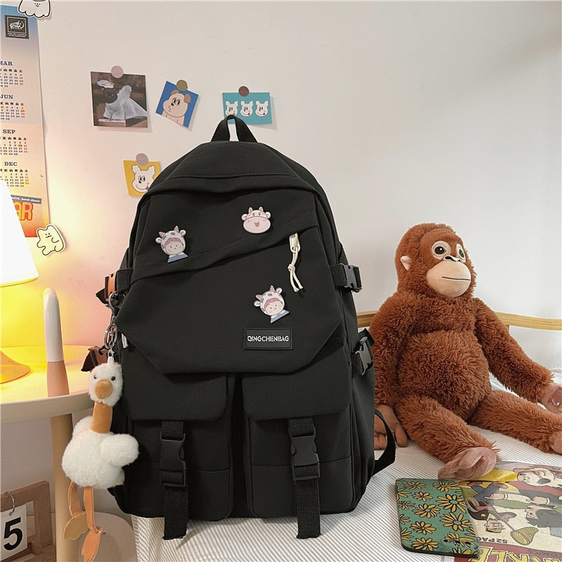 eybag Korean Japanese College Style Modern Girl Backpack Fashion Large Capacity Teenagers Book Bag Waterproof Travelling Bag Schoolbag