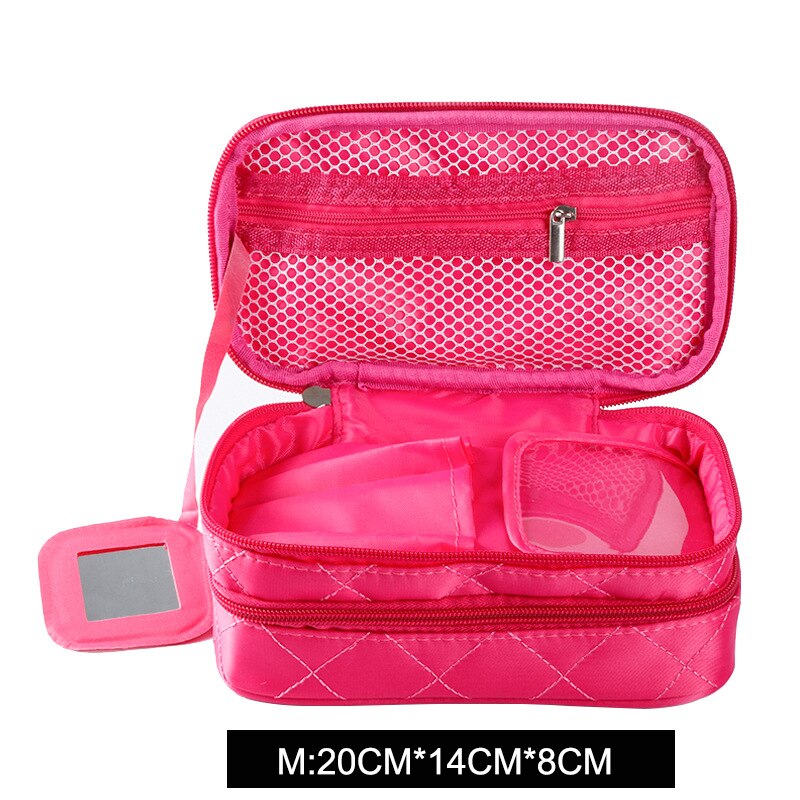 Lkblock Luxury Designer Women's Toiletry Cosmetic Bag Double Waterproof Beautician Make Up Bags Travel Essential Organizer Beauty Case