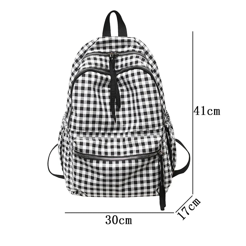 eybag School Backpacks Plaid Pattern Women's Backpack Fashion College Students School Bags for Girls Teenager Casual Female Schoolbag