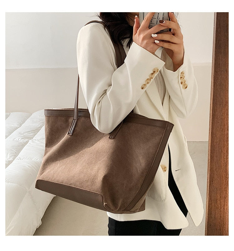 Lkblock New Fashion Canvas Tote Bag Large Capacity Simple Foreign Style Handbag Shoulder Bag Shopper Spring Summer Women's Bag