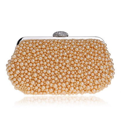 eybag  Beaded Wedding Bridal Evening Bags Hollow Fashion Women Clutch Pearl Diamonds Handbags Shell Design for Party Diner Purse