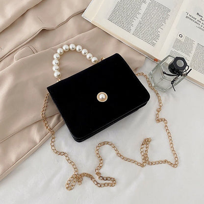 eybag Vintage Small Square Shoulder Bag for Women Pearl Chain Ladies Tote Handbags Evening Clutch Purse Fashion Female Crossbody Bags