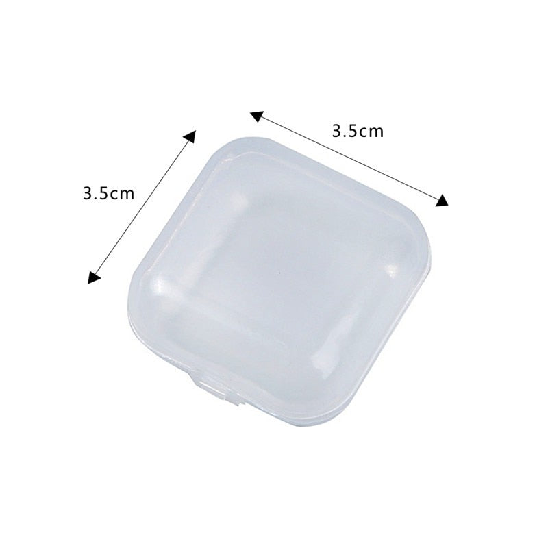 eybag 1-20Pcs Small Boxes Square Transparent Plastic Box Jewelry Storage Case Finishing Container Packaging Storage Box for Earrings