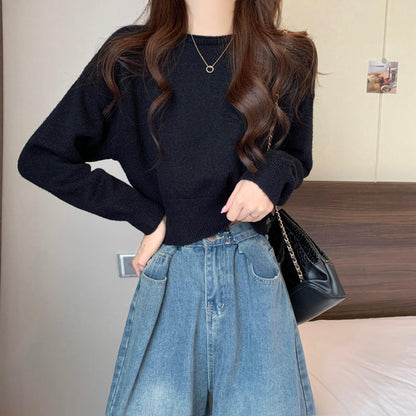 eybag going out outfits 2024 Spring and Autumn Inner Sweater Small Short Top Trendy Korean Style Light Purple College Style Knitted Bottoming Shirt for Women